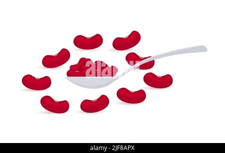 Kidney beans on white background. Vector stock illustration. Stock Vector