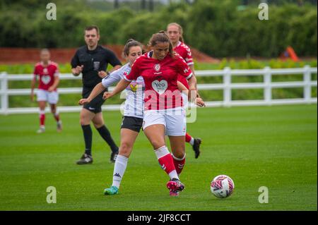 Bristol, England 15 August 2021. Bristol City's Abi Harrison during the Pre Season Friendly match between Bristol City Women and Lewes Women Stock Photo