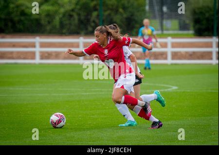 Bristol, England 15 August 2021. Bristol City's Abi Harrison during the Pre Season Friendly match between Bristol City Women and Lewes Women Stock Photo