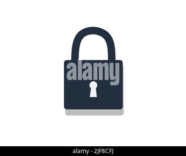 Monochromatic padlock and lock icon, concept of SSL, information data protection, security, and internet safety Stock Vector