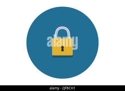 Isolated padlock and lock icon, concept of SSL, information data protection, security, and internet safety Stock Vector