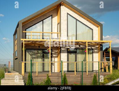 Wooden timber frame prefabricated or prefab house as modular housing ...