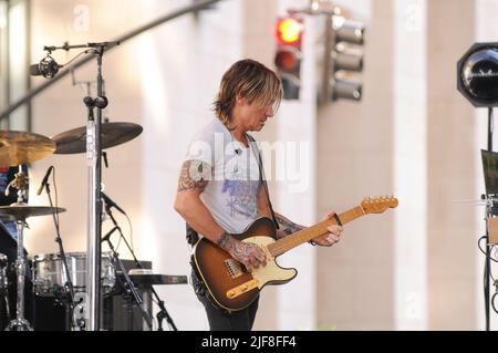 New York, United States. 30th June, 2022. Keith Urban performs on the Today TV Show at Rockerfeller Center in New York City. Credit: SOPA Images Limited/Alamy Live News Stock Photo