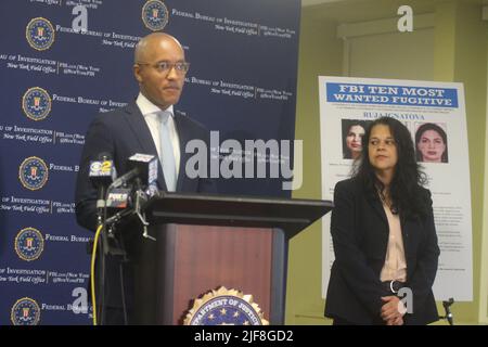 New York, USA. 30th June, 2022. US Attorney Damian Williams Declares Ruja Ignatova of OneCoin Most Wanted. Credit: Matthew Russell Lee/Alamy Live News Stock Photo