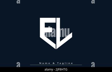 Alphabet letters Initials Monogram logo EL , LE Stock Vector