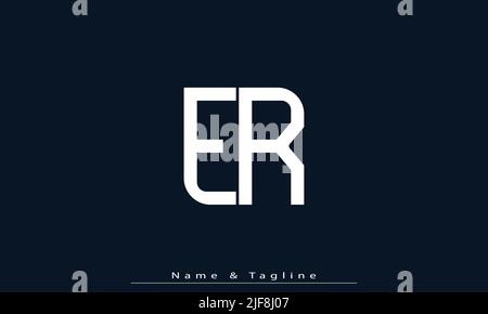 Alphabet letters Initials Monogram logo ER , RE Stock Vector