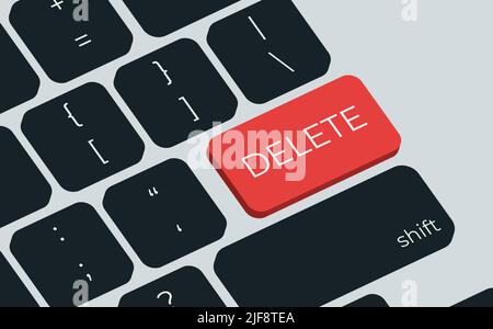 Delete button on keyboard keys vector. Simple style Stock Vector