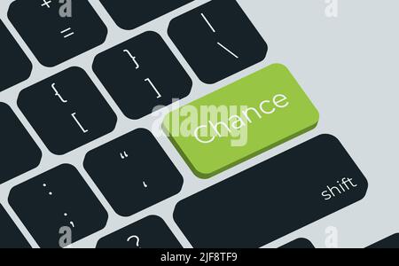 Chance button on computer keyboard key. Simple style Stock Vector