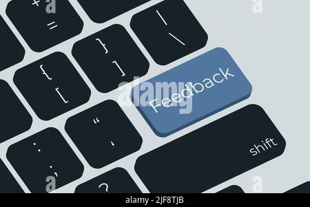Feedback button on keyboard keys vector. Simple style Stock Vector