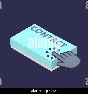 3D keyboard buttons contact. Click key on laptop keyboard Stock Vector