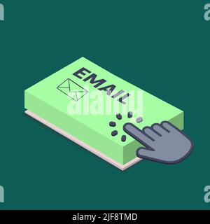 Email button on keyboard keys vector. Simple style Stock Vector