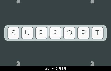 Computer keyboard key with key support. Keyboard keys icon button Stock Vector