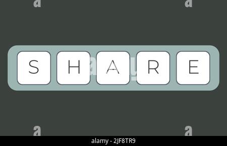 Share keyboard keys button close-up. Keyboard keys icon button vector Stock Vector