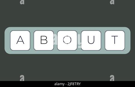 Computer keyboard key with key about. Keyboard keys icon button Stock Vector