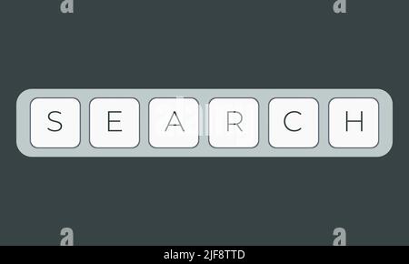 Computer keyboard key with key search. Keyboard keys icon button Stock Vector