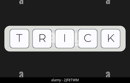 Computer keyboard key with key trick. Keyboard keys icon button Stock Vector