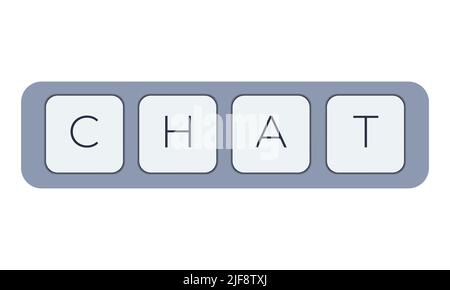 Computer keyboard key with key chat. Keyboard keys icon button Stock Vector