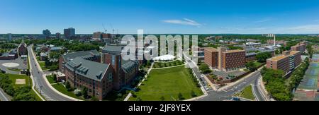 Aerial view of Rutgers University state public school campus in New Brunswick New Jersey, College Avenue Campus, Education Graduate school, Hegement H Stock Photo