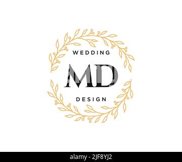 MD Initials letter Wedding monogram logos collection, hand drawn modern ...