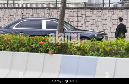 Hong Kong, China. 01st July, 2022. 1st July, Hong Kong. President Xi Jinping visits PLA's Central Barracks.01JUL22 SCMP/K. Y. Cheng Credit: South China Morning Post/Alamy Live News Stock Photo