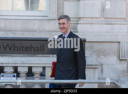 London Uk 2022   jacob rees-mogg out side Whitehall Stock Photo