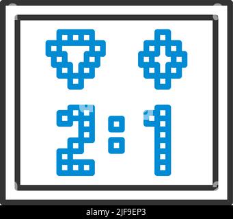 Icon Of Football Scoreboard. Editable Bold Outline With Color Fill Design. Vector Illustration. Stock Vector