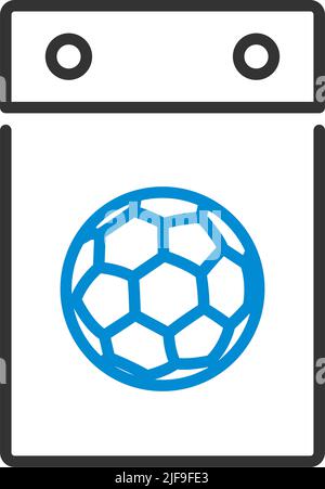 Icon Of Football Calendar. Editable Bold Outline With Color Fill Design. Vector Illustration. Stock Vector