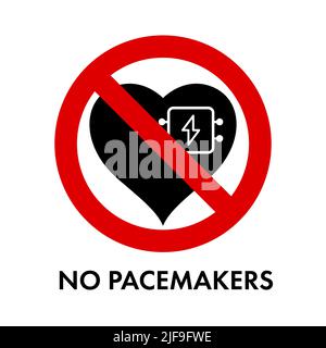 No artificial cardiac pacemaker icon. Flat vector illustration isolated on white background. Stock Vector