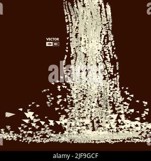 Array with dynamic emitted particles. Futuristic design. Abstract background. Vector illustration. Stock Vector