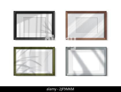 Shadow overlay effects frames realistic set isolated vector illustration Stock Vector