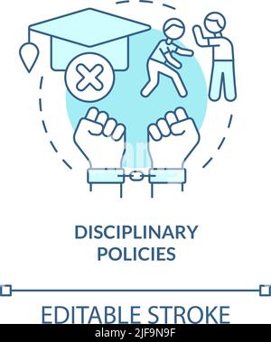 Disciplinary policies turquoise concept icon Stock Vector