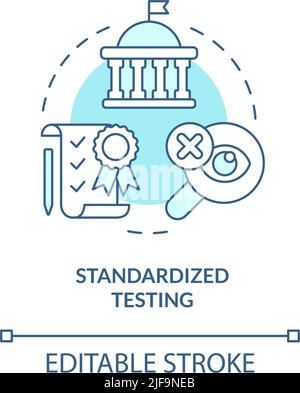Standardized testing turquoise concept icon Stock Vector
