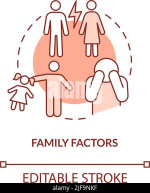 Family factors red concept icon Stock Vector