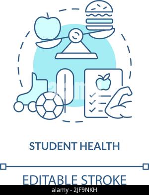 Student health turquoise concept icon Stock Vector