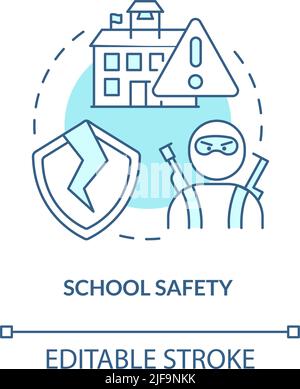 School safety turquoise concept icon Stock Vector