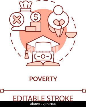 Poverty red concept icon Stock Vector Image & Art - Alamy