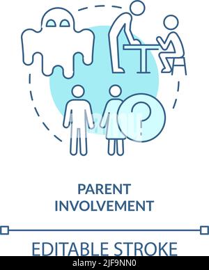 Parent involvement turquoise concept icon Stock Vector