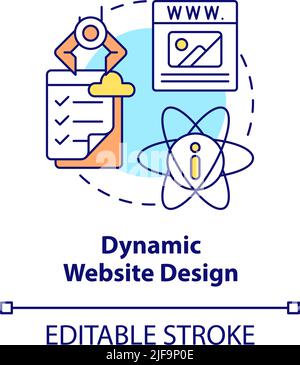 Dynamic website design concept icon Stock Vector