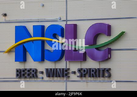 NSLC (Nova Scotia Liquor Corporation) Liquor store front. Crown ...