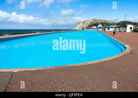 Llandudno. seaside paddling pool... North Wales Stock Photo