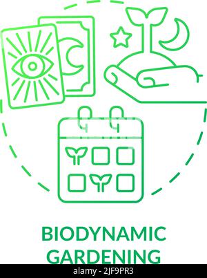 Biodynamic gardening green gradient concept icon Stock Vector