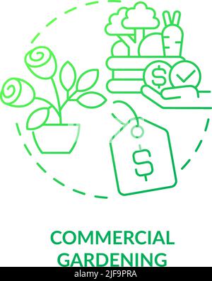Commercial gardening green gradient concept icon Stock Vector