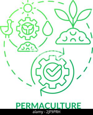 Permaculture green gradient concept icon Stock Vector