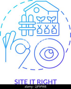 Site it right blue gradient concept icon Stock Vector