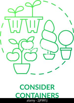 Consider containers green gradient concept icon Stock Vector