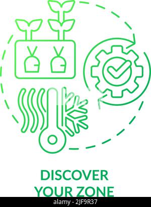 Discover your zone green gradient concept icon Stock Vector