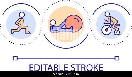 Physical activities loop concept icon Stock Vector