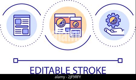Creating brand awareness loop concept icon Stock Vector