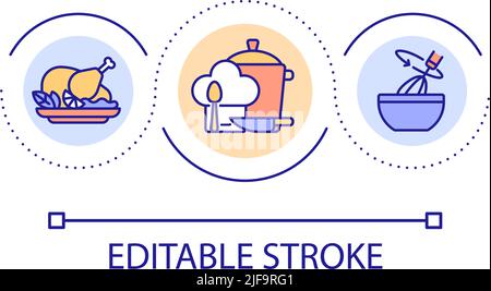 Cooking skill loop concept icon Stock Vector
