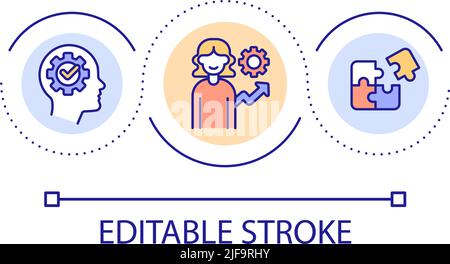 Developing growth mindset loop concept icon Stock Vector